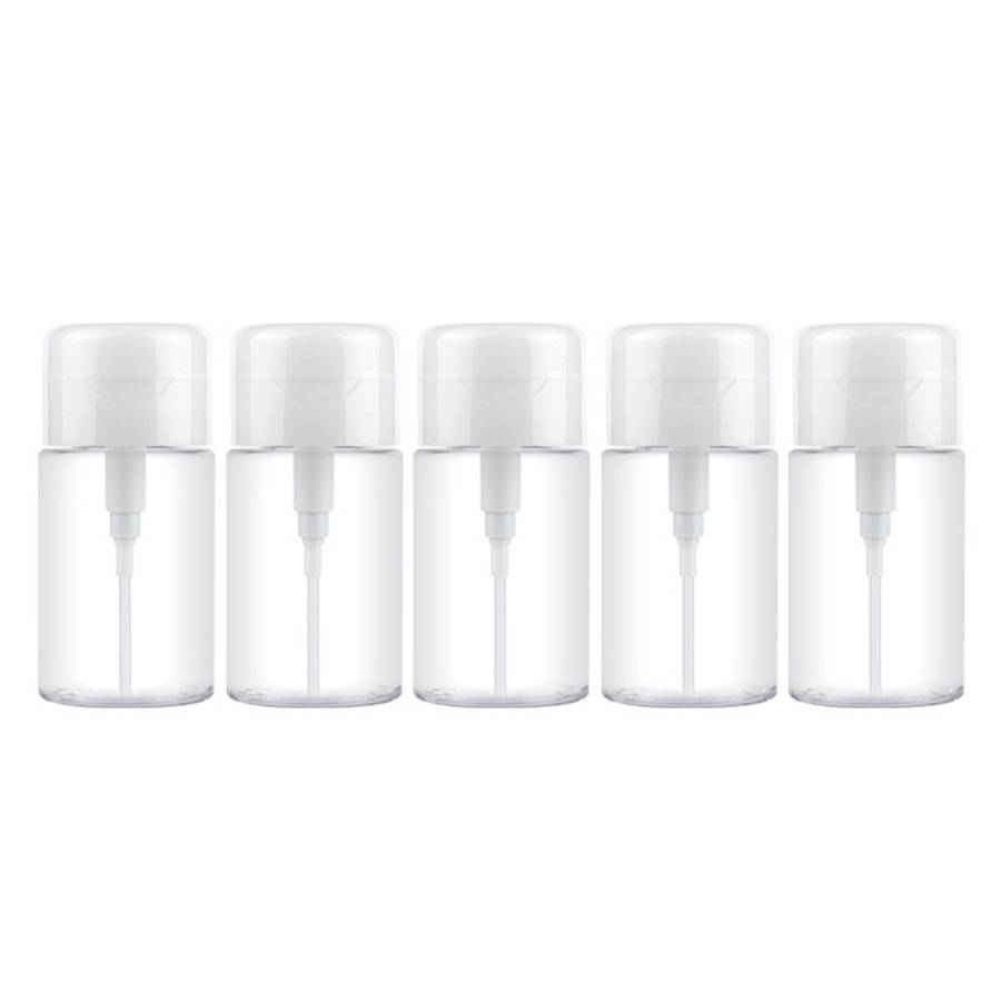 Portable Liquid Push Down Pump Dispenser Bottle Empty Plastic Bottle Container, 100ml