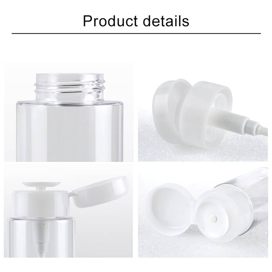 Portable Liquid Push Down Pump Dispenser Bottle Empty Plastic Bottle Container, 100ml