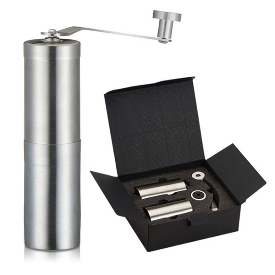 Portable Conical Burr Mill Manual Stainless Steel Bean Pepper Hand Crank Coffee Grinder, Gift Box...