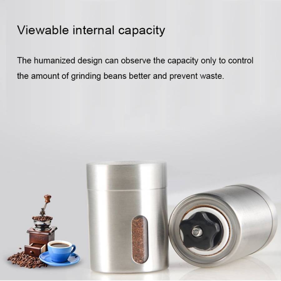 Portable Conical Burr Mill Manual Stainless Steel Bean Pepper Hand Crank Coffee Grinder, Gift Box...