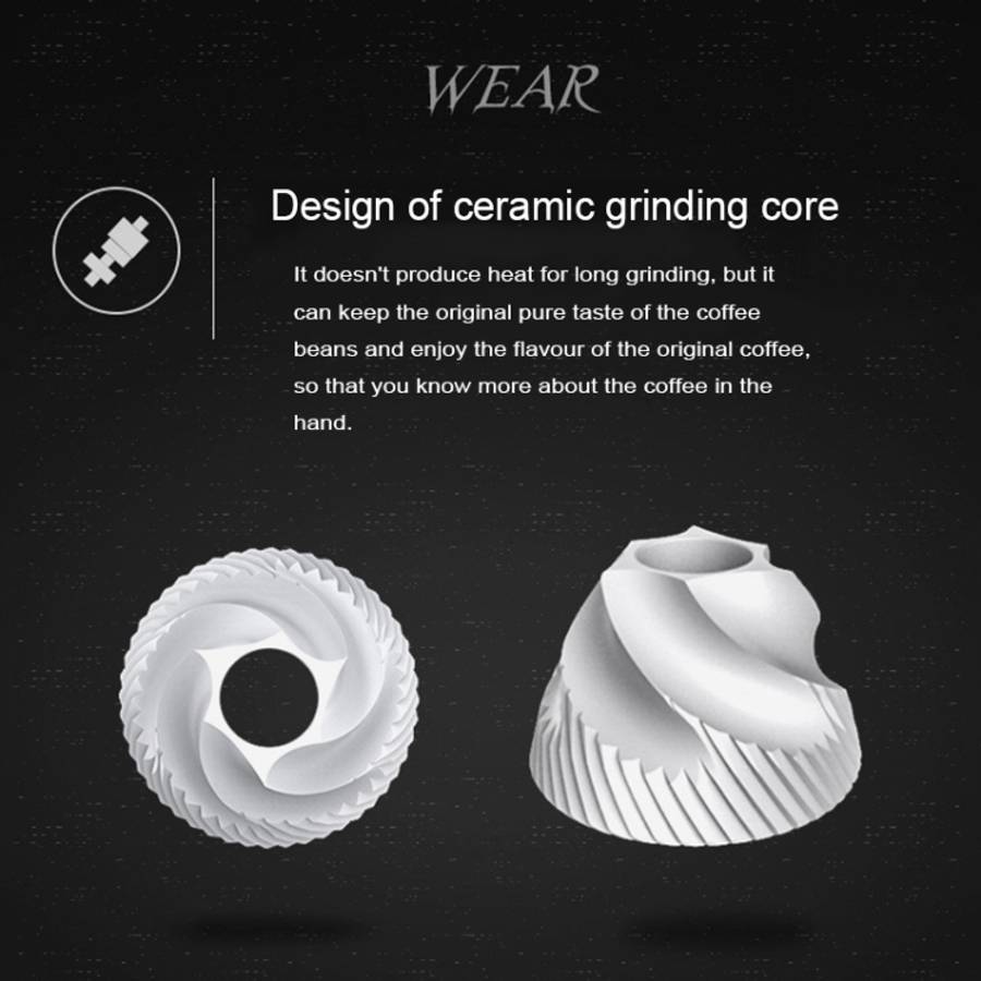 Portable Conical Burr Mill Manual Stainless Steel Bean Pepper Hand Crank Coffee Grinder, Gift Box...