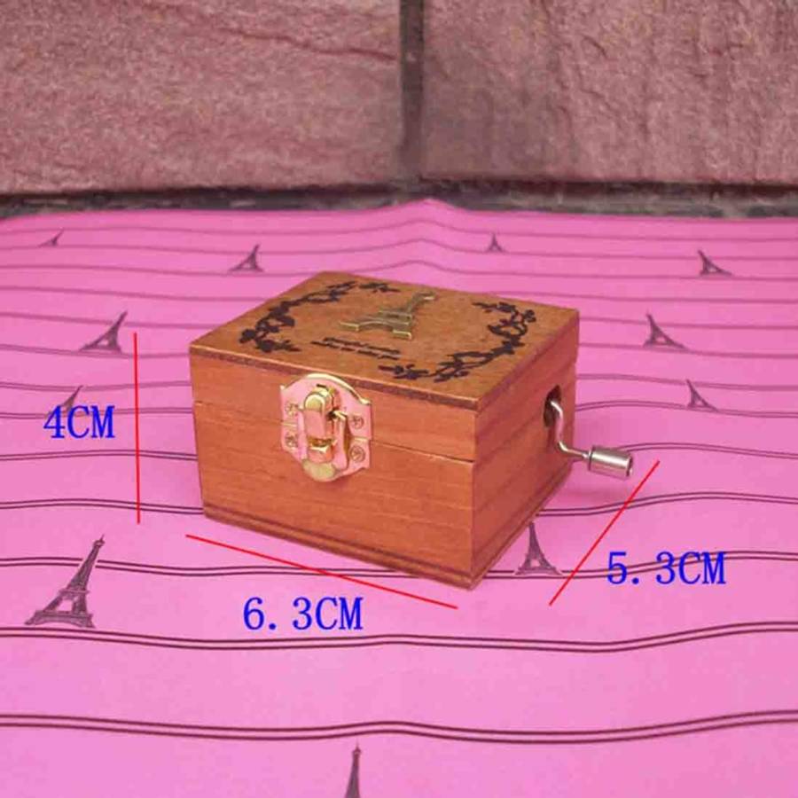 Home Decor Creative Exquisite Retro Wooden Birthday Decorations Music Box, Random Style Delivery