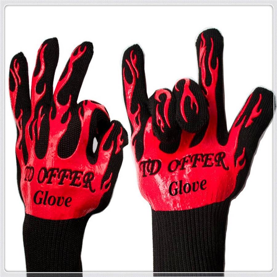 2 Layer Fire Protection Portable Silicone Anti-skidding High Temperature Resistance Cooking Bakin...