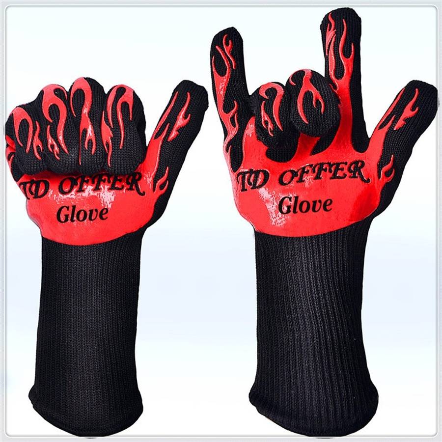 2 Layer Fire Protection Portable Silicone Anti-skidding High Temperature Resistance Cooking Bakin...