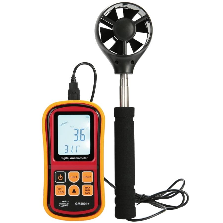 BENETECH GM8901+ High Accuracy Anemometer Wind Speed Gauge Temperature Measure Digital LCD Displa...