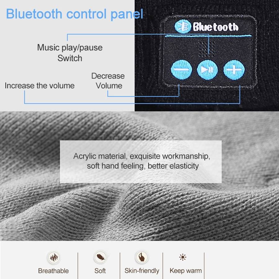Bluetooth 5.0 Wireless Call Music Warm Knitted Hat