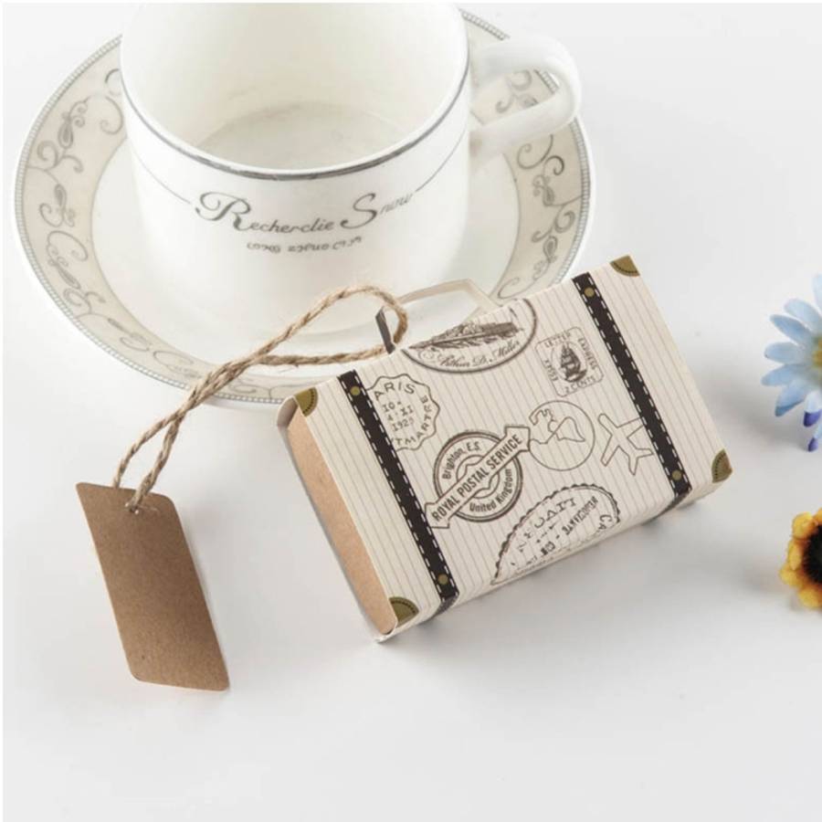 100 PCS Originality Wedding Mini Suitcase Sugar Box, Size: 8*5*2.5cm