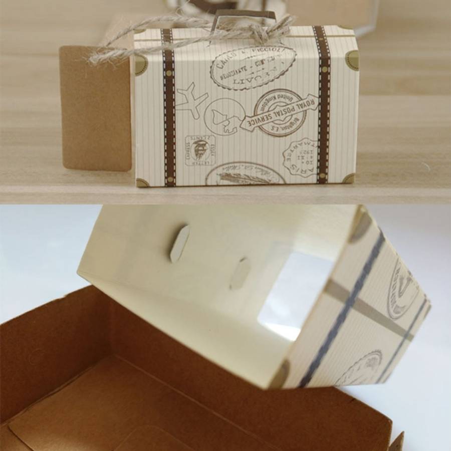 100 PCS Originality Wedding Mini Suitcase Sugar Box, Size: 8*5*2.5cm