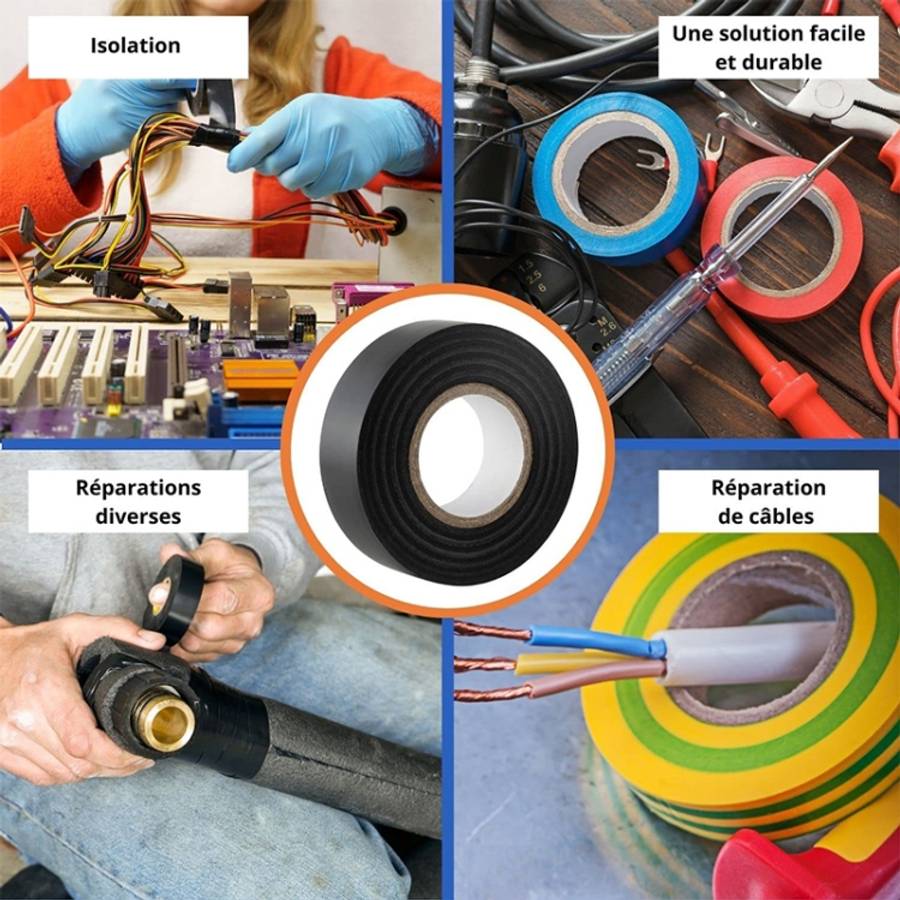 10 PCS 16mm Waterproof PVC Insulating Tare Electricians Electrical Tape(Black)
