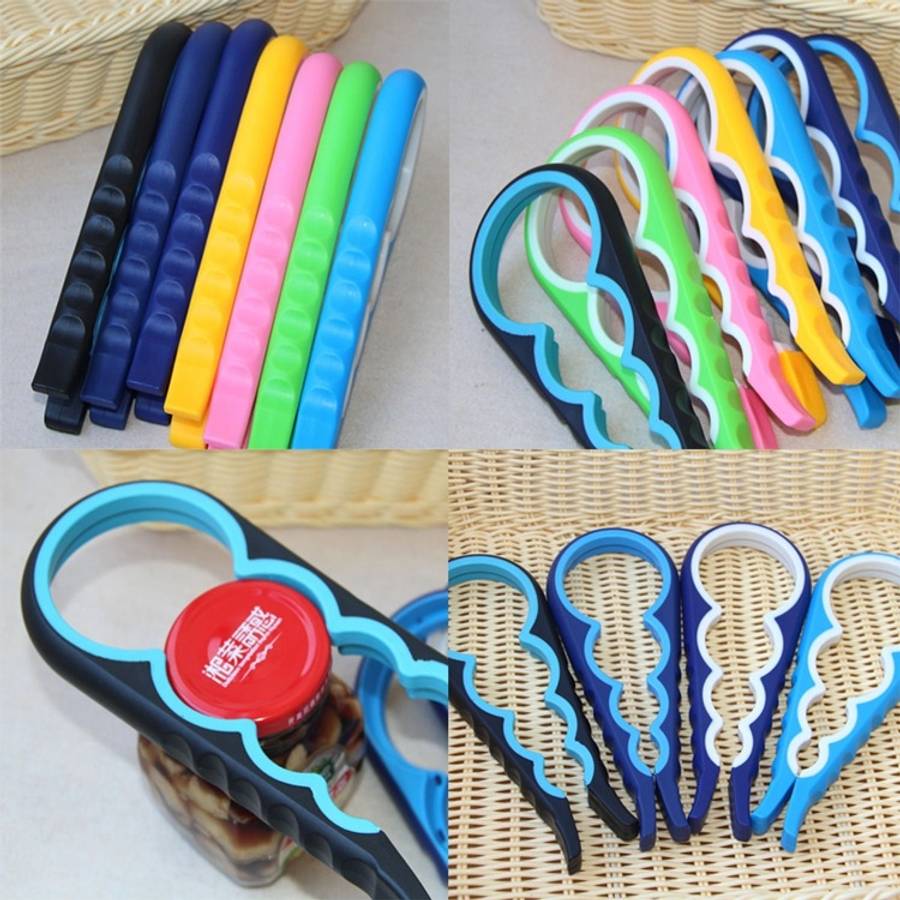 4 in 1 Multi-function Bottle Opener Home Safe Open Cans Anti-skid Cap Kitchen Tool, Random Color ...