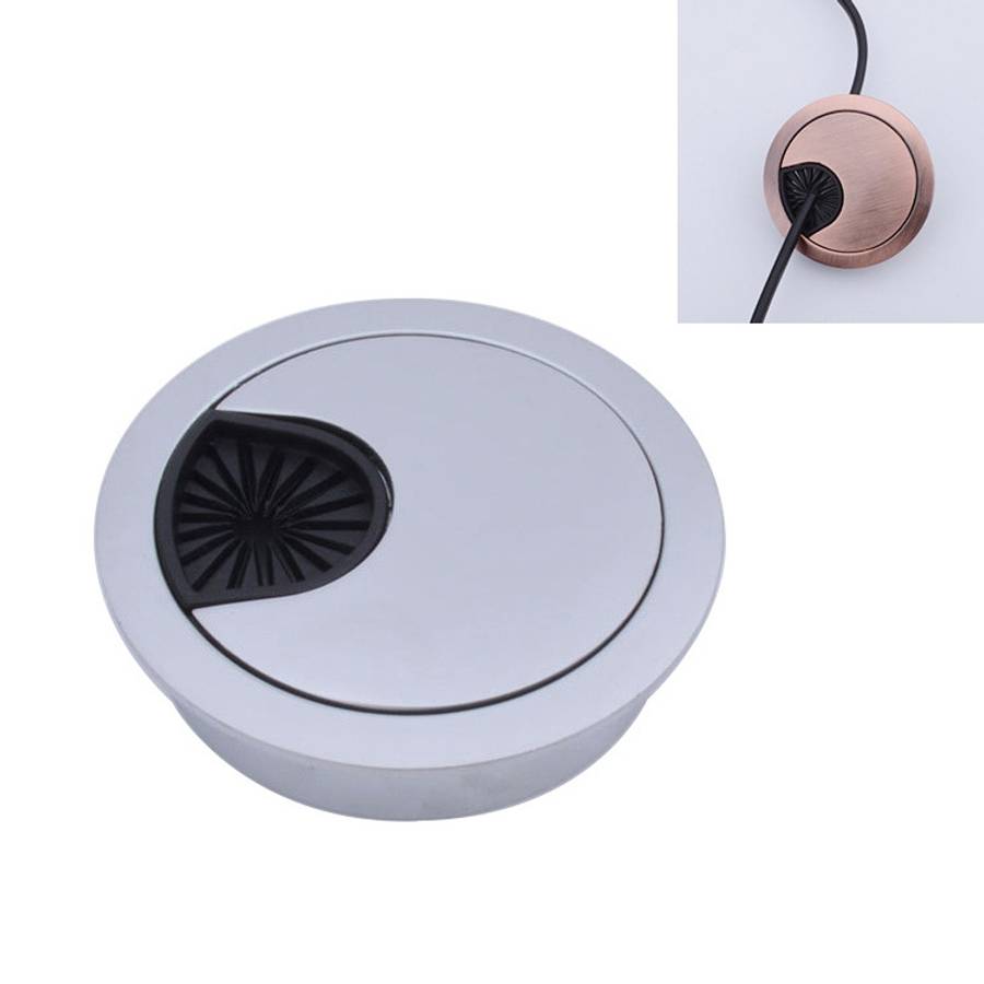 Desk Computer Desktop Zinc Alloy Round Threading Box Hole Cover, Hole Diameter: 80mm (Green Bronz...