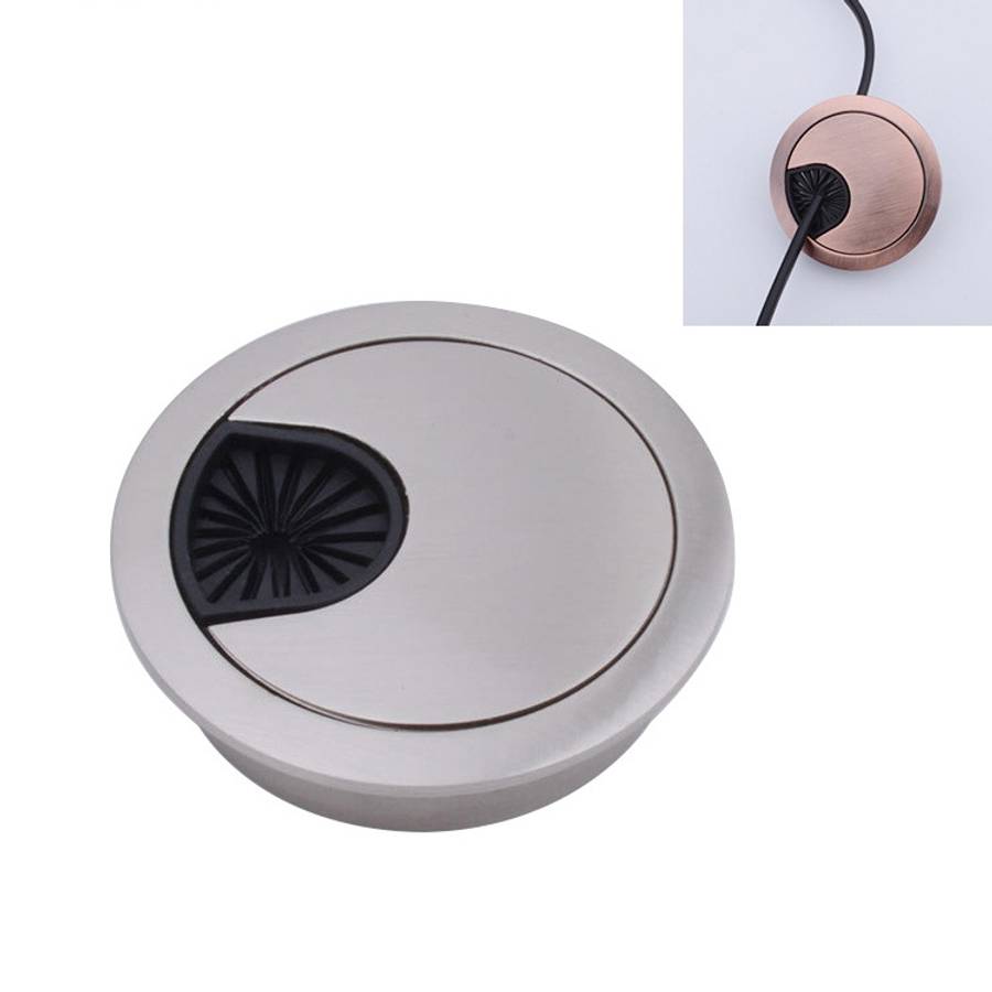 Desk Computer Desktop Zinc Alloy Round Threading Box Hole Cover, Hole Diameter: 80mm (Green Bronz...