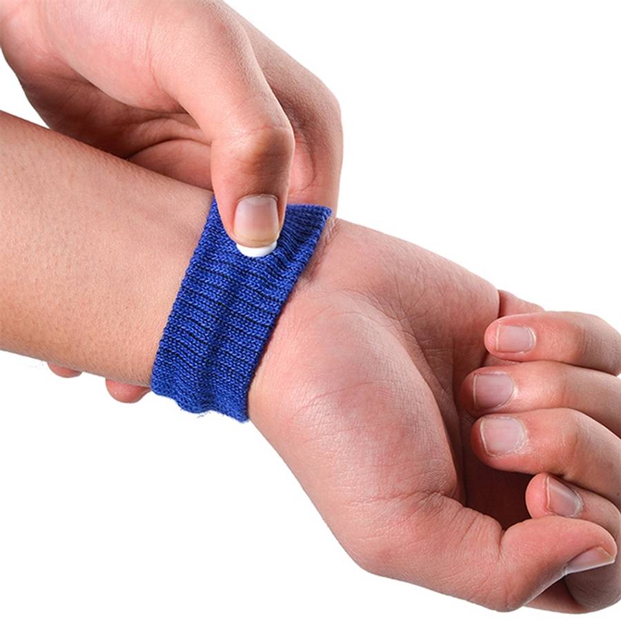 Physical Method Carsickness Prevention Antiemetic Polyester Wristband, One Pair, Black