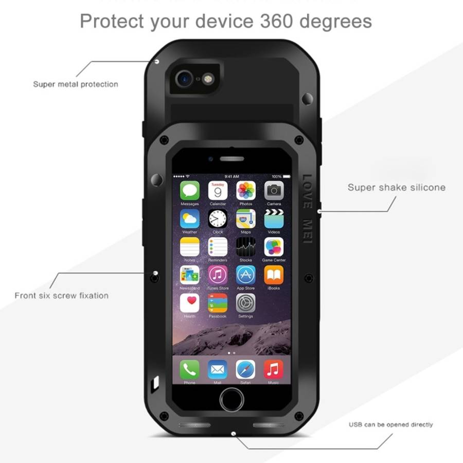 LOVE MEI for  iPhone 7 Professional and Powerful Dustproof Shockproof Anti-slip Metal Protective ...