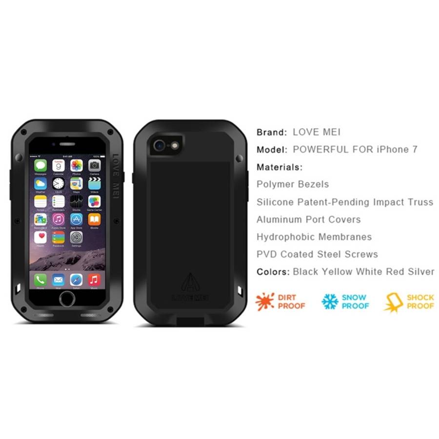LOVE MEI for  iPhone 7 Professional and Powerful Dustproof Shockproof Anti-slip Metal Protective ...