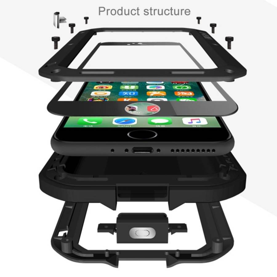 LOVE MEI for  iPhone 7 Professional and Powerful Dustproof Shockproof Anti-slip Metal Protective ...