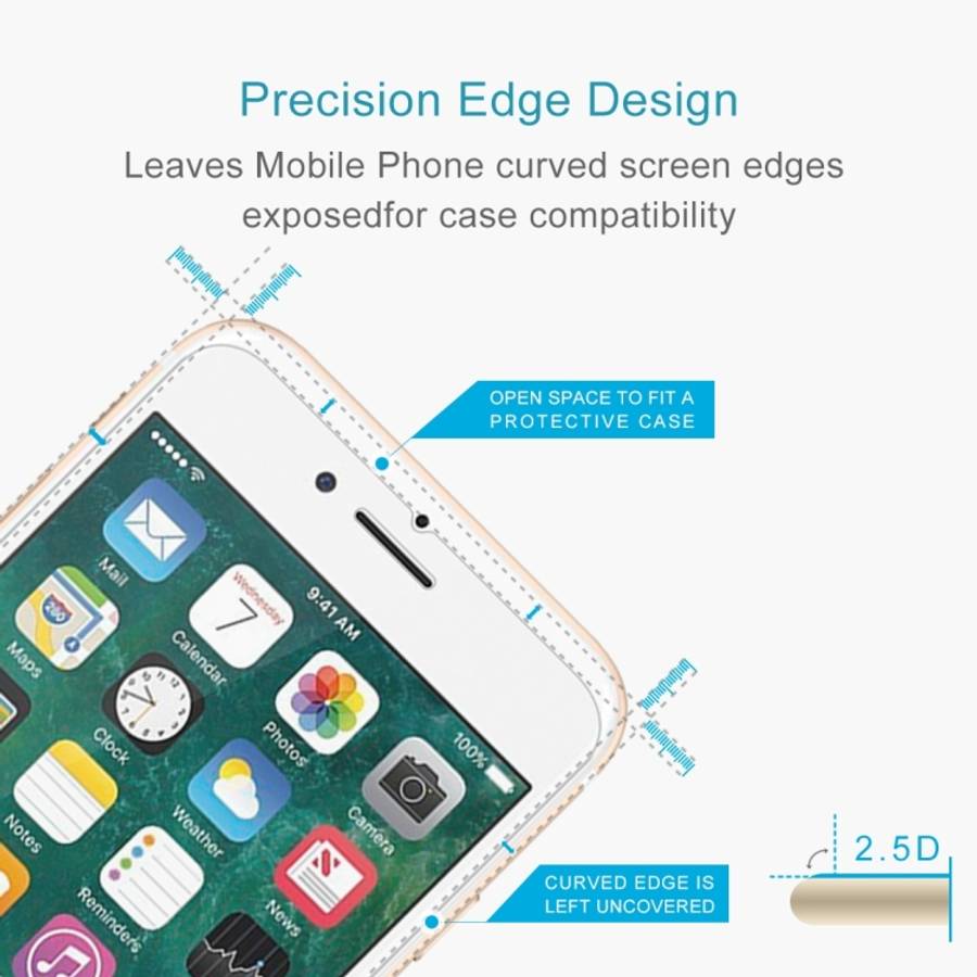 10 PCS for iPhone 8 Plus &amp; iPhone 7 Plus 0.26mm 9H Surface Hardness 2.5D Explosion-proof Temp...
