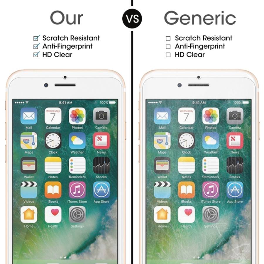 10 PCS for iPhone 8 Plus &amp; iPhone 7 Plus 0.26mm 9H Surface Hardness 2.5D Explosion-proof Temp...