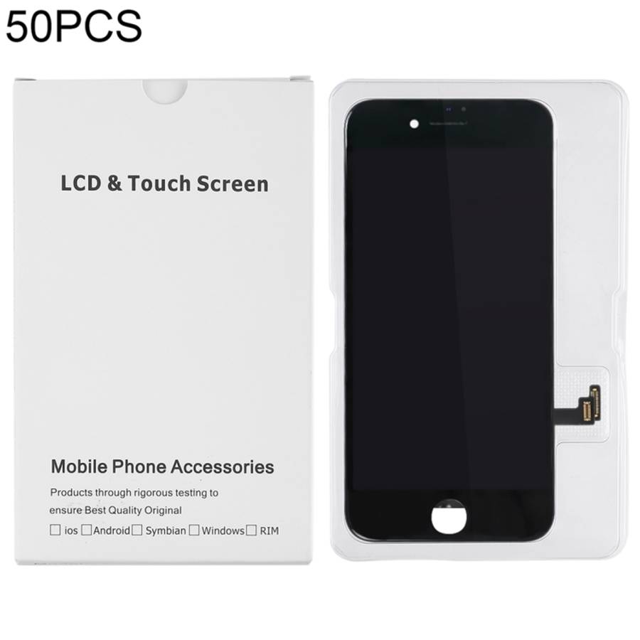 50 PCS Cardboard Packaging White Box for iPhone 8 / 7 LCD Screen