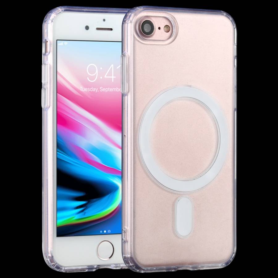 For iPhone SE 2020 / 8 Magsafe Case Simple Magnetic Ring All-inclusive Clear Crystal Acrylic PC +...