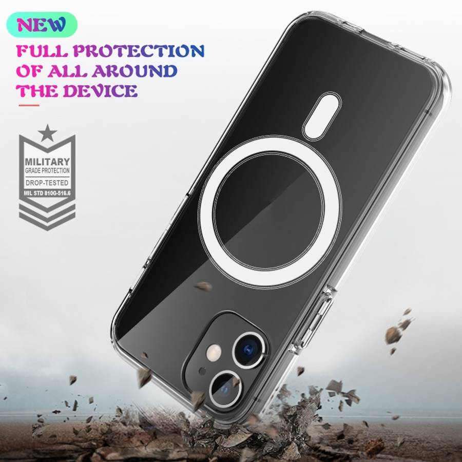 For iPhone SE 2020 / 8 Magsafe Case Simple Magnetic Ring All-inclusive Clear Crystal Acrylic PC +...