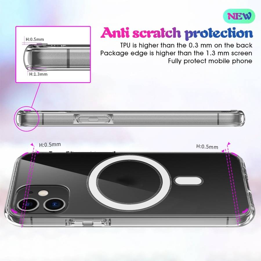 For iPhone SE 2020 / 8 Magsafe Case Simple Magnetic Ring All-inclusive Clear Crystal Acrylic PC +...