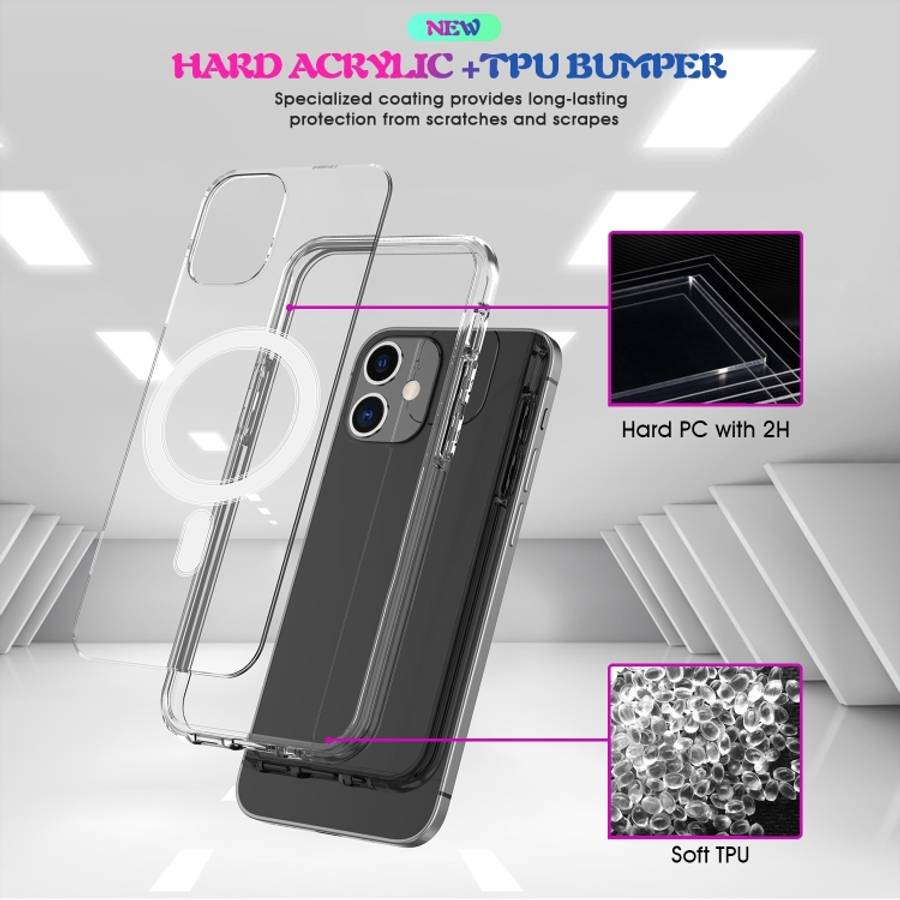 For iPhone SE 2020 / 8 Magsafe Case Simple Magnetic Ring All-inclusive Clear Crystal Acrylic PC +...