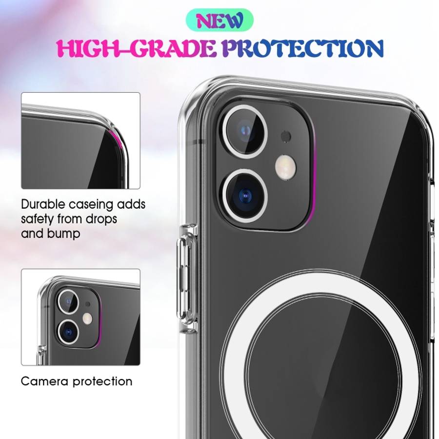For iPhone SE 2020 / 8 Magsafe Case Simple Magnetic Ring All-inclusive Clear Crystal Acrylic PC +...