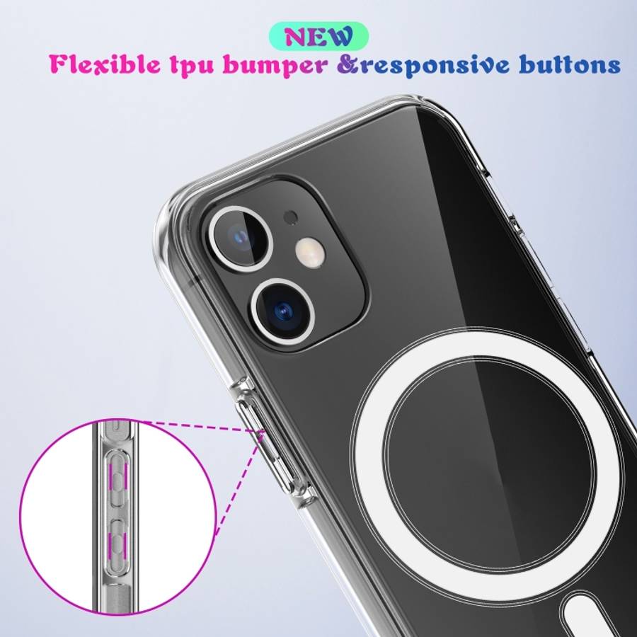 For iPhone SE 2020 / 8 Magsafe Case Simple Magnetic Ring All-inclusive Clear Crystal Acrylic PC +...