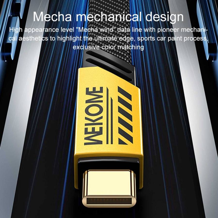 WK WDC-190a Mech Series 6A USB to USB-C/Type-C Fast Charge Data Cable, Length: 1m, USB to USB-C/T...