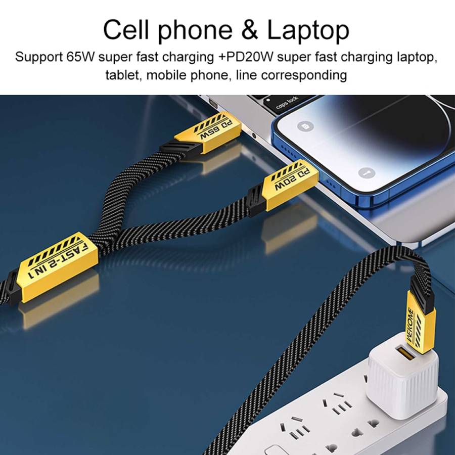 WK WDC-190a Mech Series 6A USB to USB-C/Type-C Fast Charge Data Cable, Length: 1m, USB to USB-C/T...