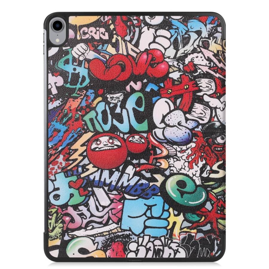 Horizontal Flip Graffiti Pattern Colored Painted Leather Case for iPad Pro 11 inch (2018), with T...