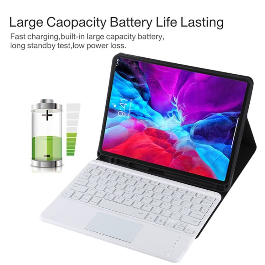 TG11BCS Detachable Bluetooth White Keyboard Microfiber Leather Tablet Case for iPad Pro 11 inch (...