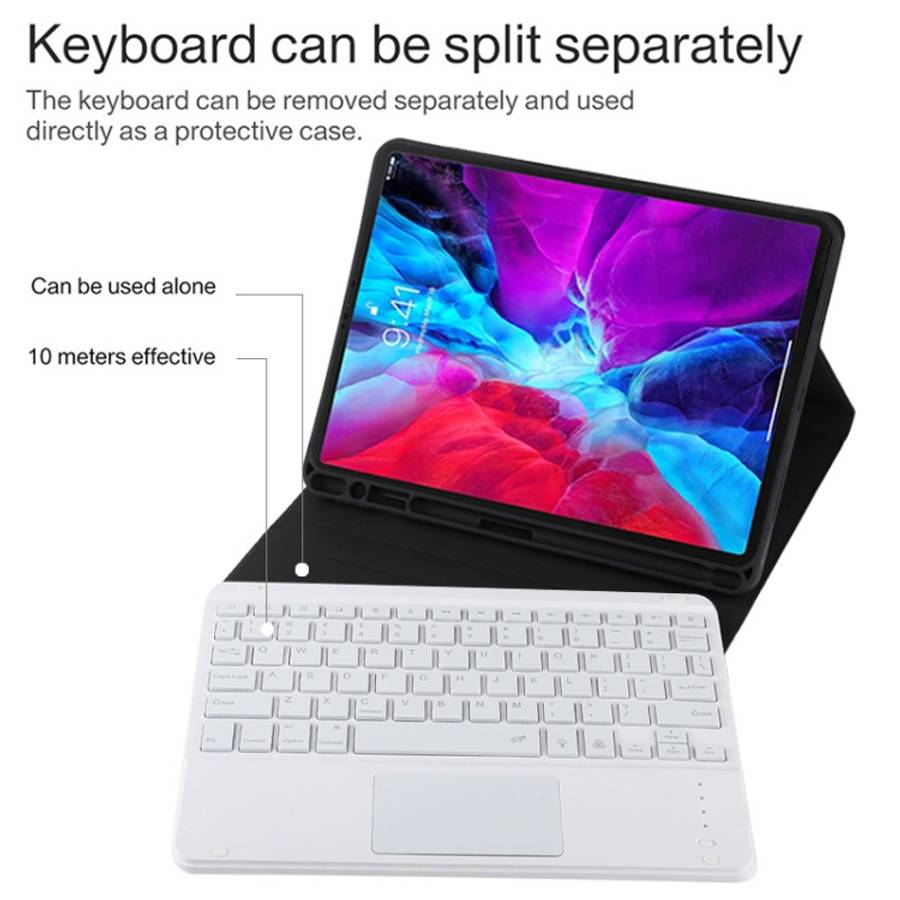 TG11BCS Detachable Bluetooth White Keyboard Microfiber Leather Tablet Case for iPad Pro 11 inch (...