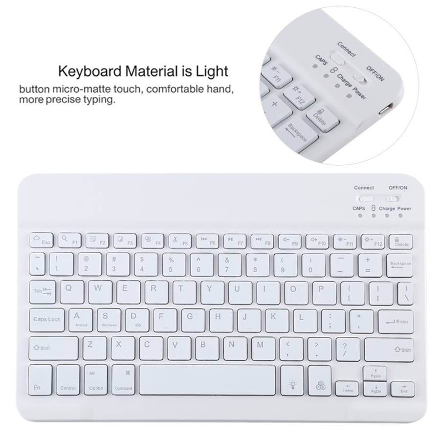 TG11BS Detachable Bluetooth White Keyboard Microfiber Leather Tablet Case for iPad Pro 11 inch (2...