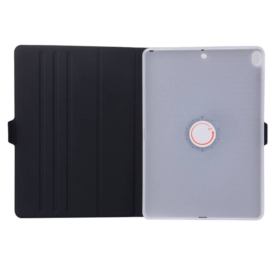 Horizontal Flip Solid Color Elastic Force Leather Case with 360 Degrees Rotation Holder for iPad ...