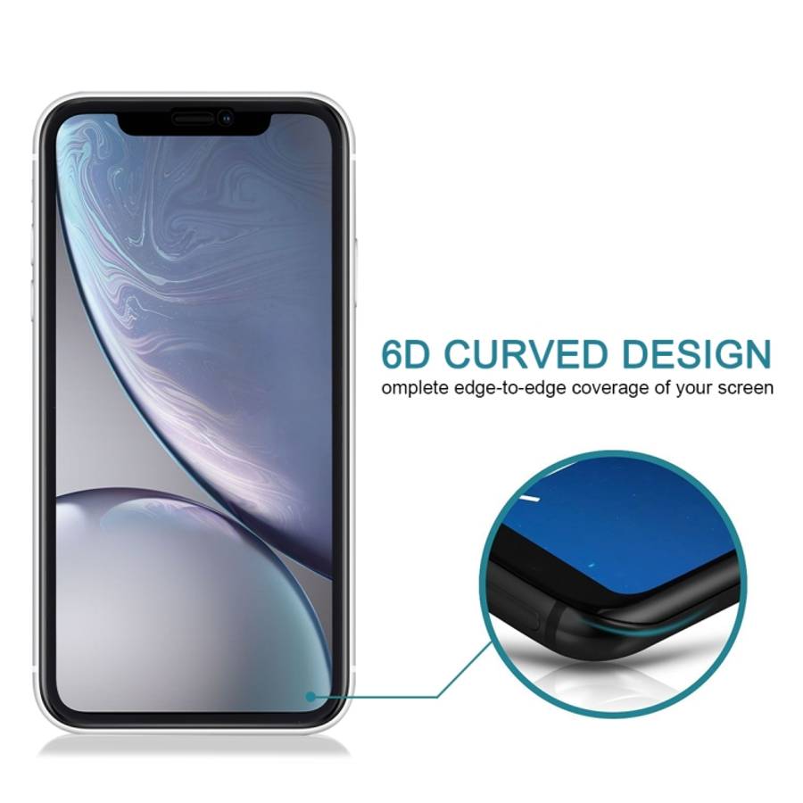 For iPhone XR 9H 6D Anti-peep Tempered Glass Film
