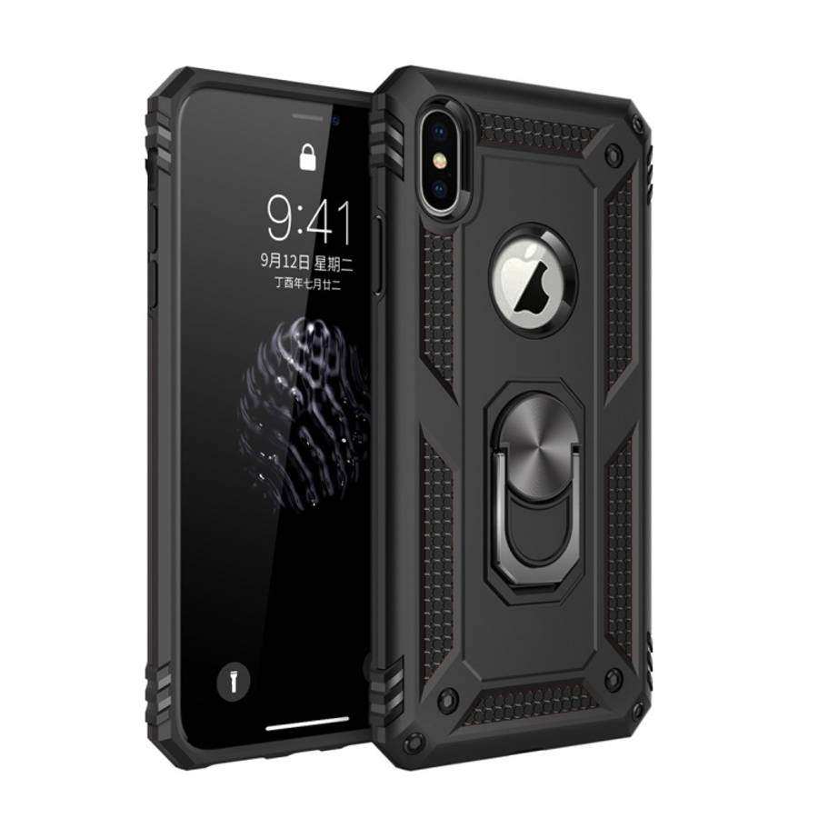 For iPhone X / XS Sergeant Armor Shockproof TPU + PC Protective Case with 360 Degree Rotation Hol...
