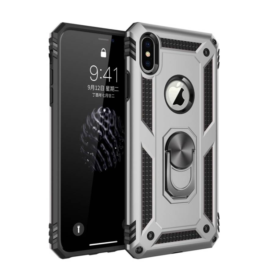 For iPhone X / XS Sergeant Armor Shockproof TPU + PC Protective Case with 360 Degree Rotation Hol...