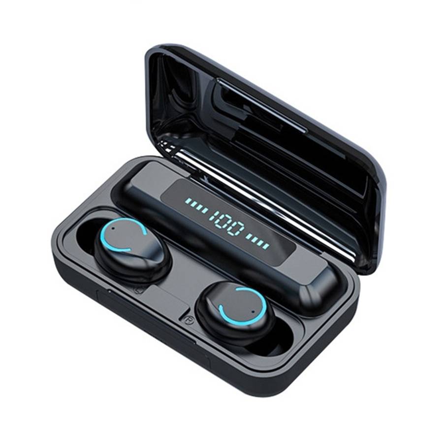 F9-9 TWS CVC8.0 Noise Cancelling Bluetooth Earphone with Charging Box, Support Touch Lighting Eff...