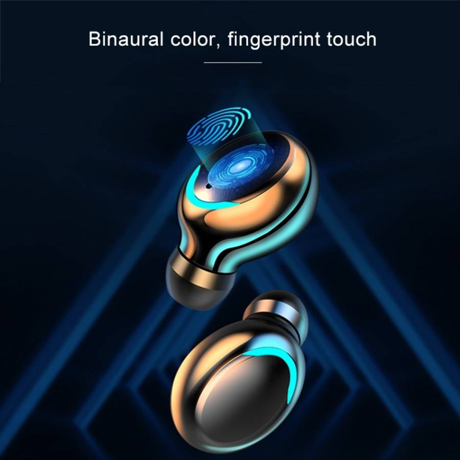 F9-5C Three-screen Digital Display Noise Reduction Bluetooth Earphone, F9-5C without Strap Black,...