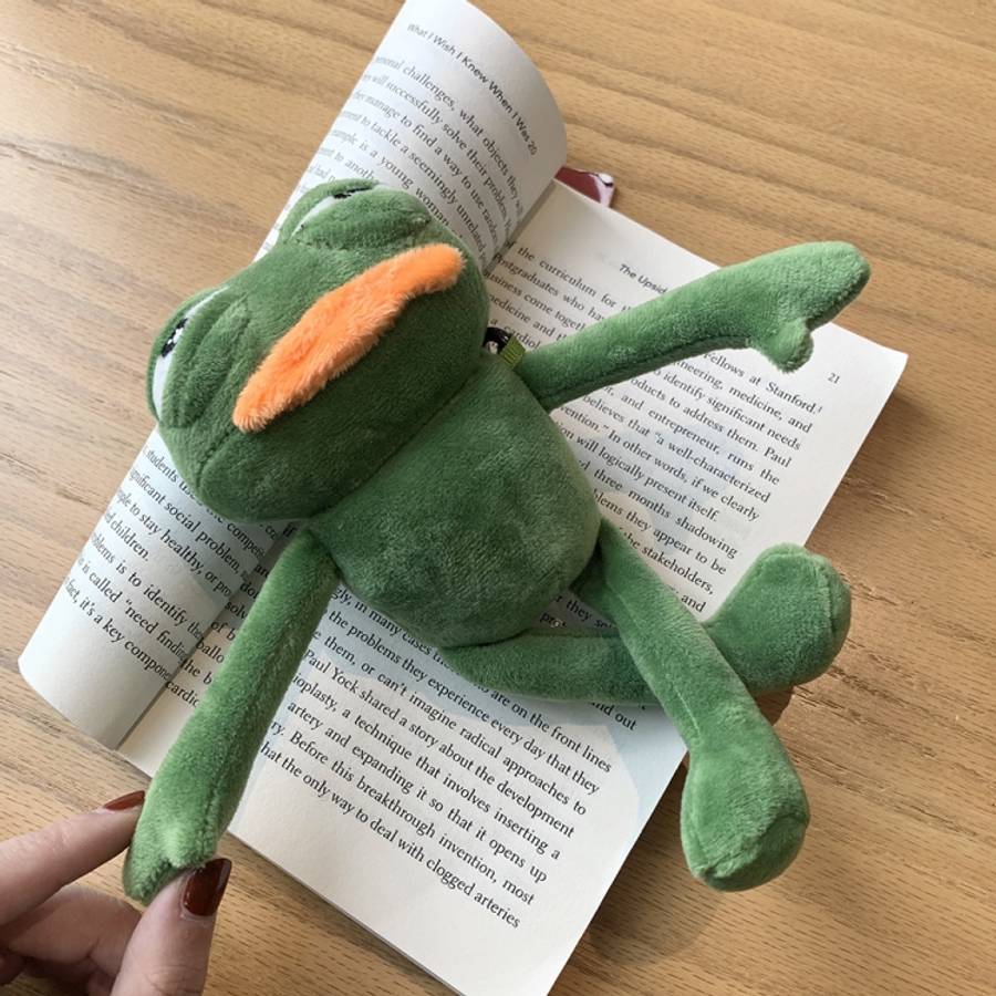 For AirPods 1 / 2 Plush Sad Frog Shape Earphone Protective Case with Hook