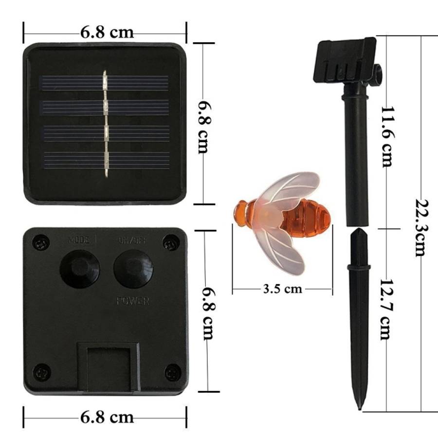 6.5m 30 LEDs Bee Solar Powered Warm White Outdoor Garden Decorative String Light Fairy Lamp with ...