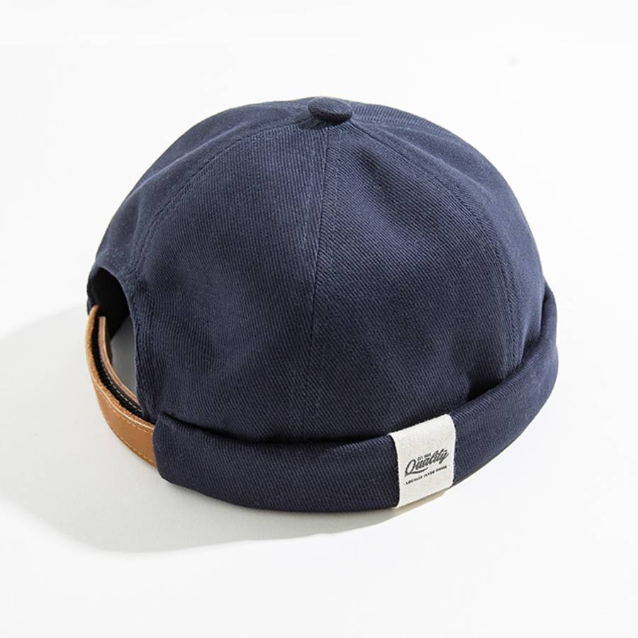 Solid Color Retro Classic Sailor Hat Beanie Cuffed Melon Cap
