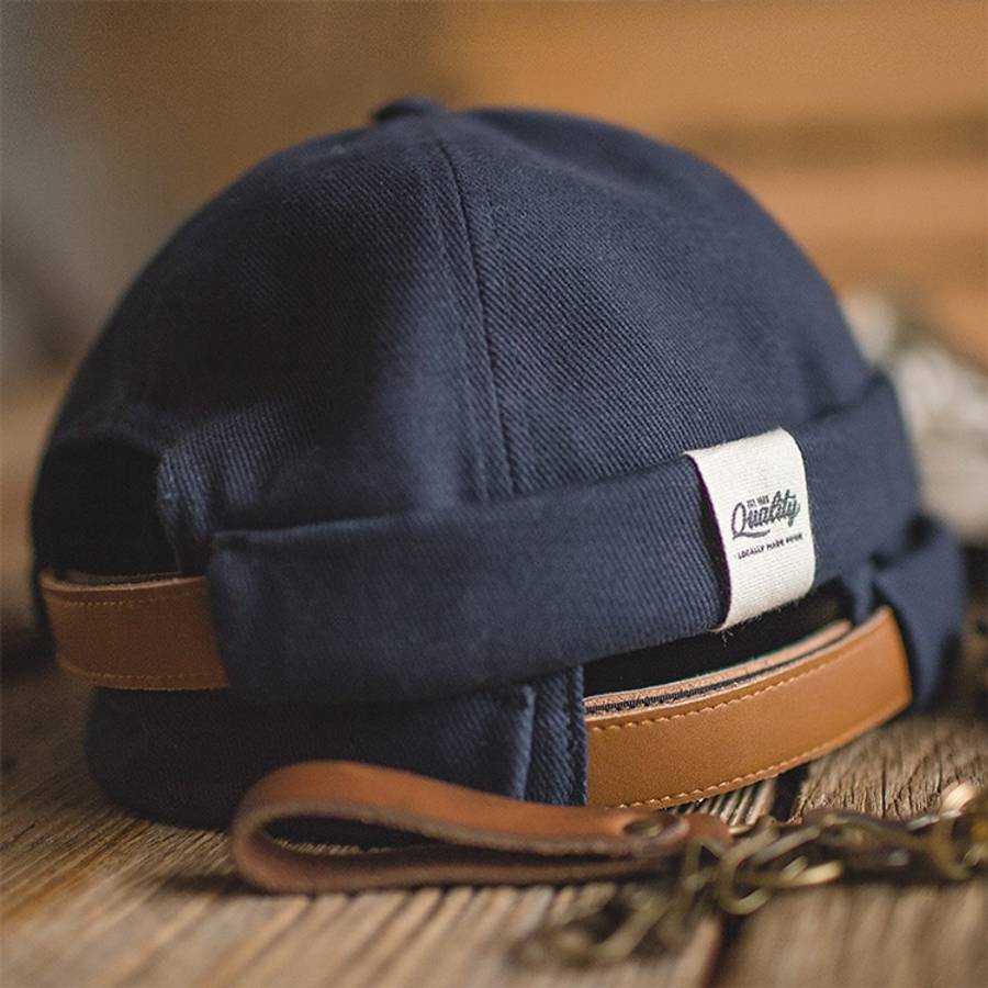 Solid Color Retro Classic Sailor Hat Beanie Cuffed Melon Cap