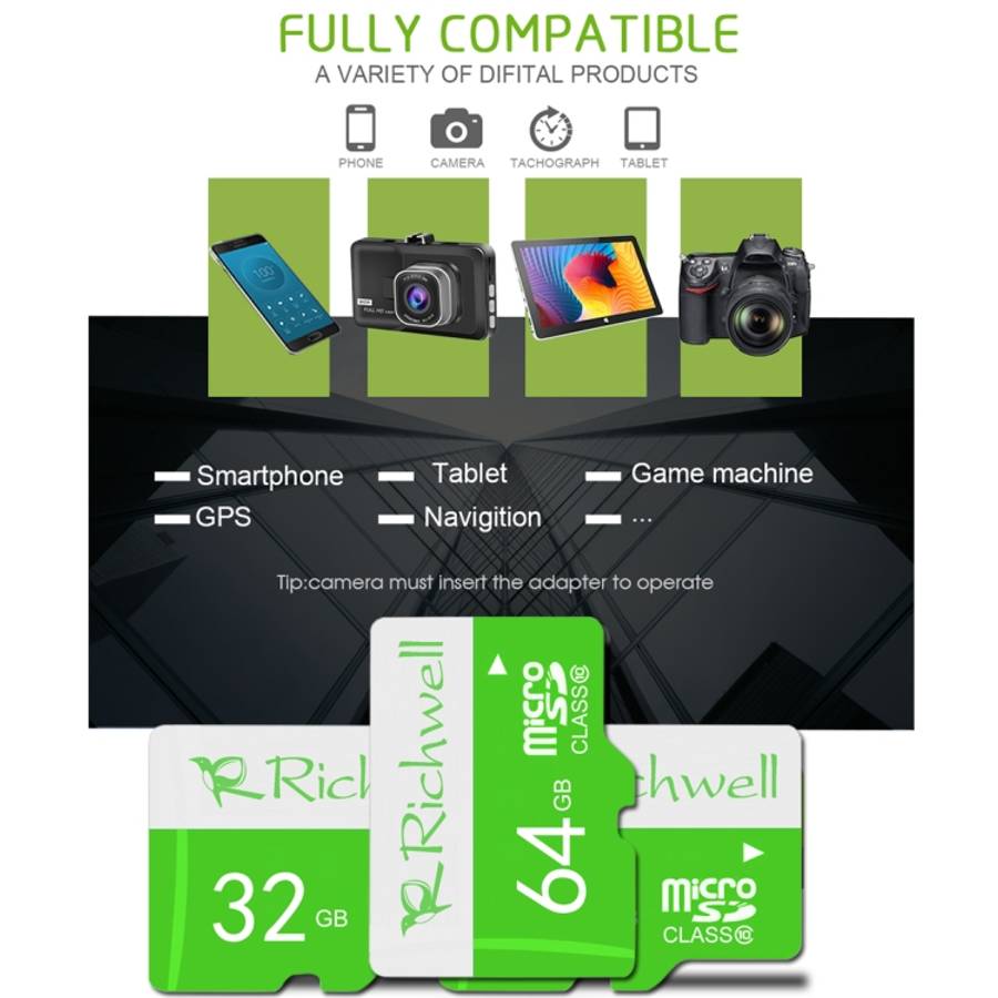 Richwell 16GB High Speed Class 10 Micro SD(TF) Memory Card