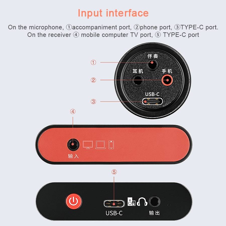 Original Lenovo UM20-U K Song Wireless Digital Microphone Live Recording Equipment with Wireless ...