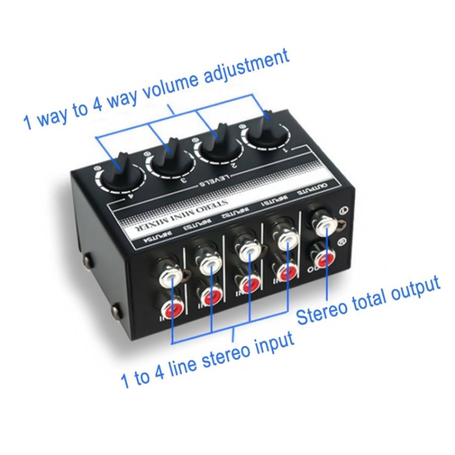 CX400 Audio Stereo Hub 4 Channel Mixer Controller