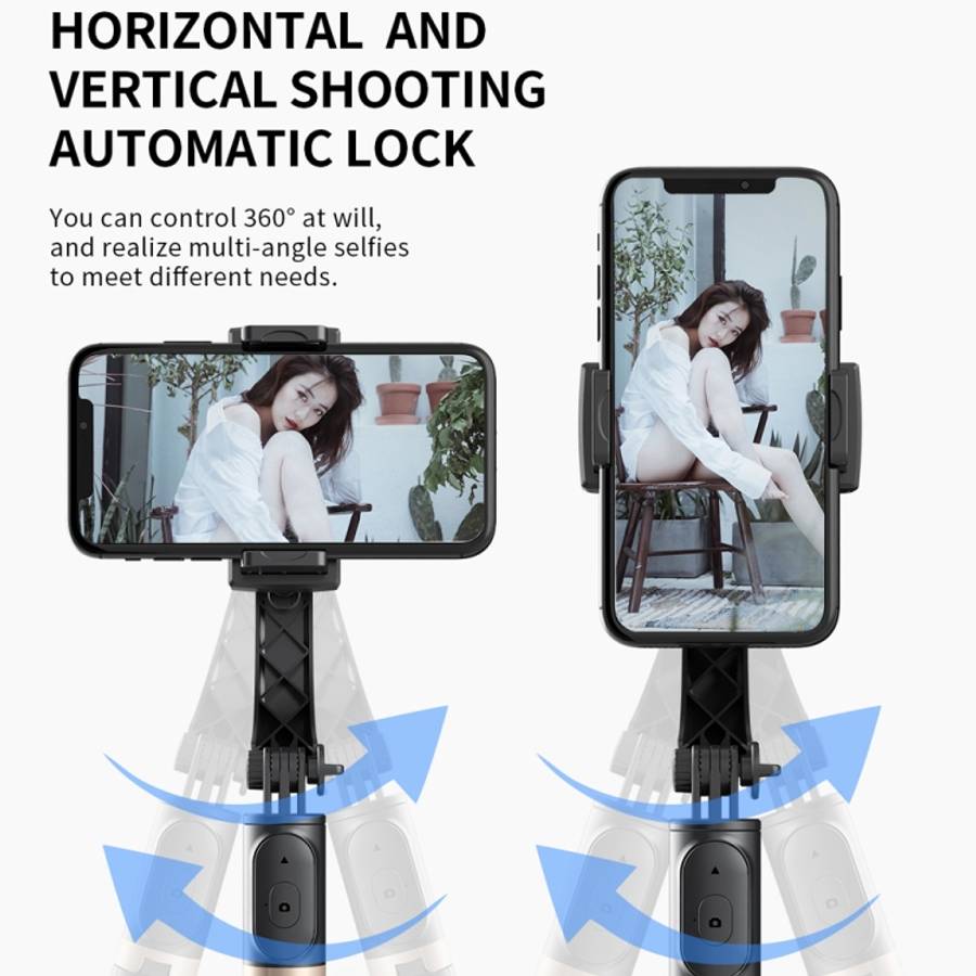 Q08 Gimbal Stabilizer Bluetooth Remote Control Tripod Selfie Stick, Q08 (Black)