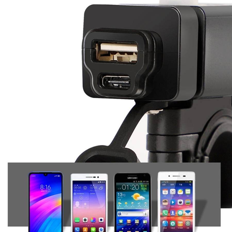 Motorcycle Mobile Phone Charger QC3.0 PD Fast Charge Charger U-type Terminal